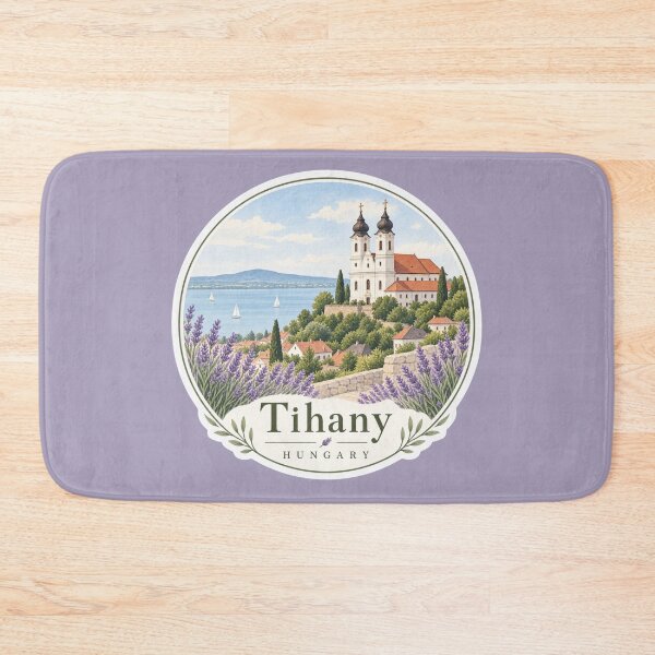 Item preview, Tihany Hungary Lake Balaton Lavender Travel Art designed and sold by GusiaTreasures.