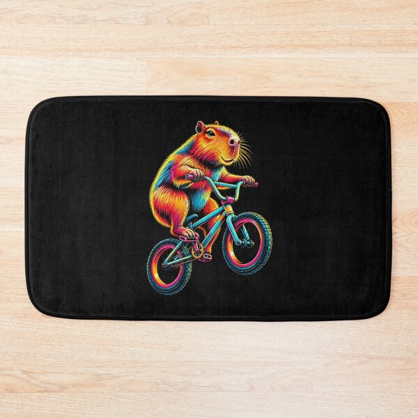 Item preview, BMX Capybara Colourful Animal Bike Rider Design designed and sold by JesterKrewArt.