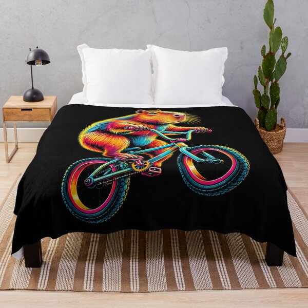 Item preview, BMX Capybara Colourful Animal Bike Rider Design designed and sold by JesterKrewArt.