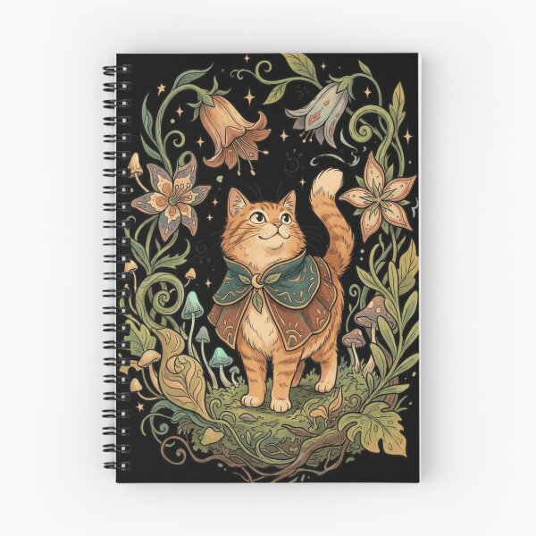 Item preview, Art Nouveau Orange Cat Cottagecore Woodland Botanical Art designed and sold by mood-draftsman.