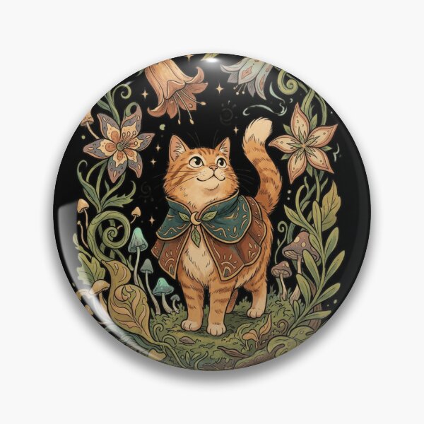 Item preview, Art Nouveau Orange Cat Cottagecore Woodland Botanical Art designed and sold by mood-draftsman.