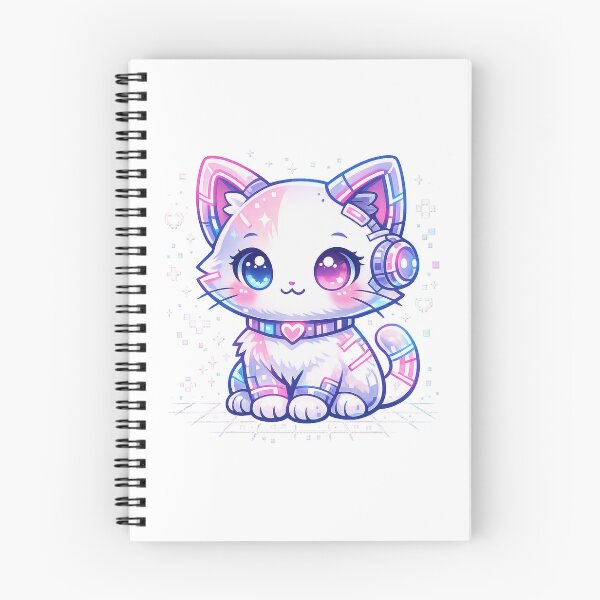 Item preview, Cyber Kawaii Cat Futuristic Neon Character Art designed and sold by Sommium .