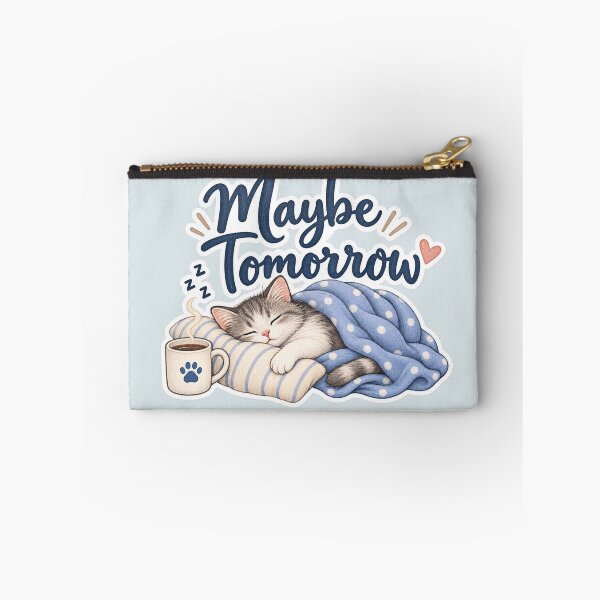 Item preview, Maybe Tomorrow – Funny Sleepy Cat designed and sold by Sasas Design.
