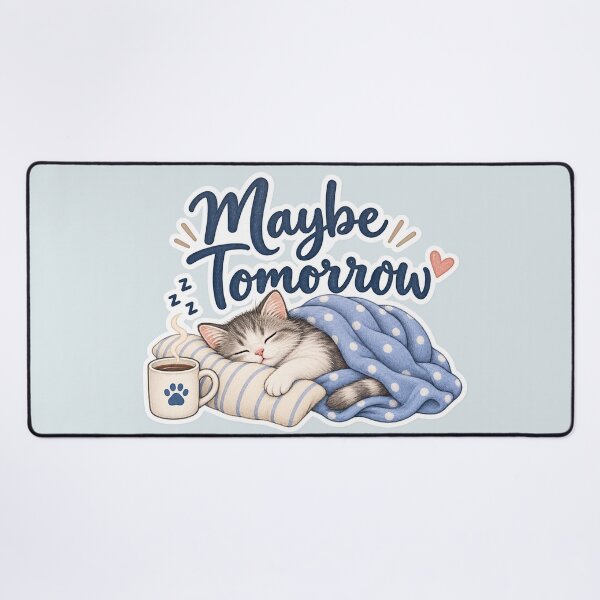 Item preview, Maybe Tomorrow – Funny Sleepy Cat designed and sold by Sasas Design.