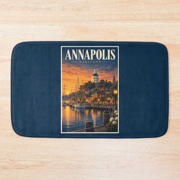 Item preview, Annapolis Maryland Sunset Illustration Travel Art Vintage designed and sold by KrisSidDesigns.