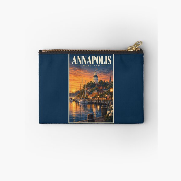 Item preview, Annapolis Maryland Sunset Illustration Travel Art Vintage designed and sold by KrisSidDesigns.