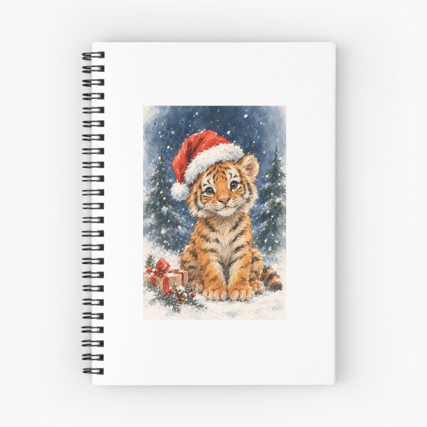 Item preview, Cute Baby Tiger in Santa Hat – Cozy Christmas Watercolor designed and sold by mayatA-rt.