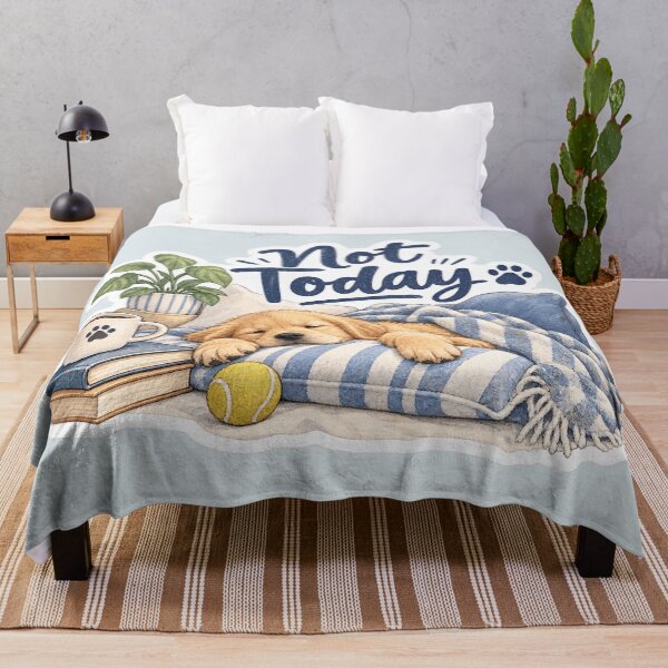 Item preview, Not Today Funny Sleepy Dog designed and sold by Sasas Design.