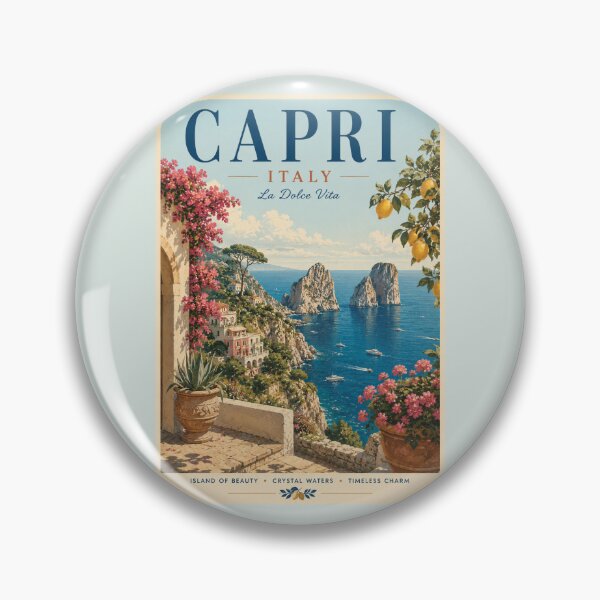 Item preview, Capri Vintage Travel Poster – Italy Mediterranean designed and sold by Sasas Design.
