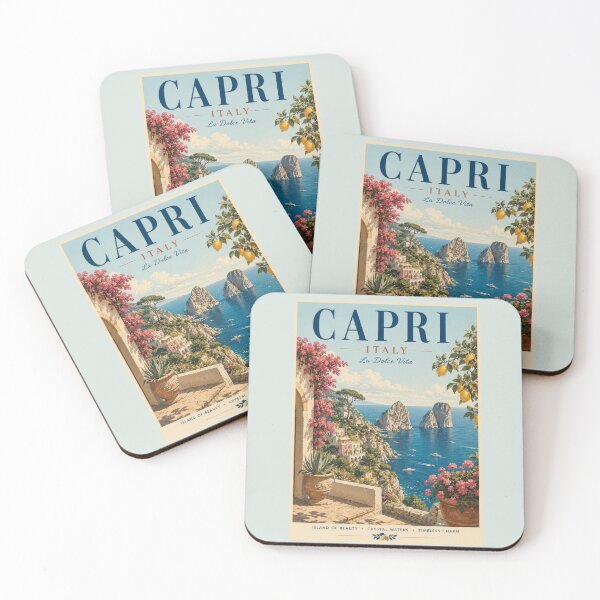Item preview, Capri Vintage Travel Poster – Italy Mediterranean designed and sold by Sasas Design.