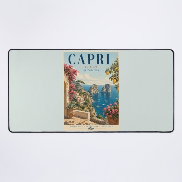 Item preview, Capri Vintage Travel Poster – Italy Mediterranean designed and sold by Sasas Design.