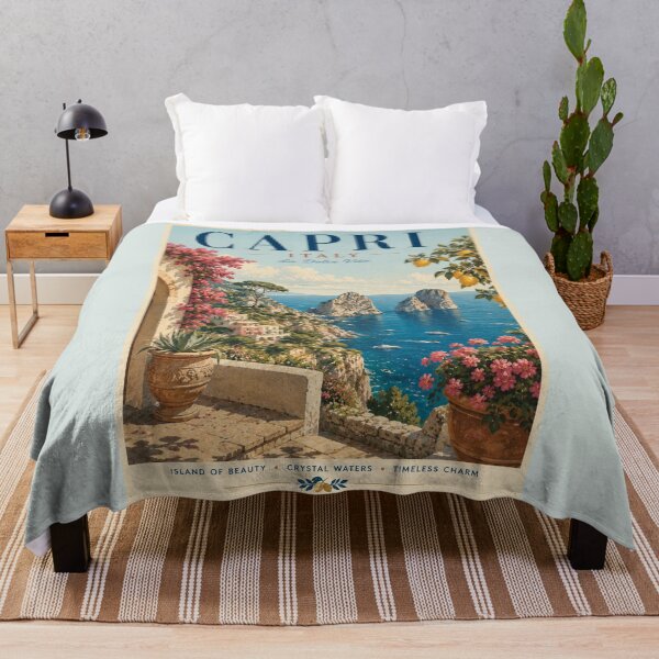 Item preview, Capri Vintage Travel Poster – Italy Mediterranean designed and sold by Sasas Design.
