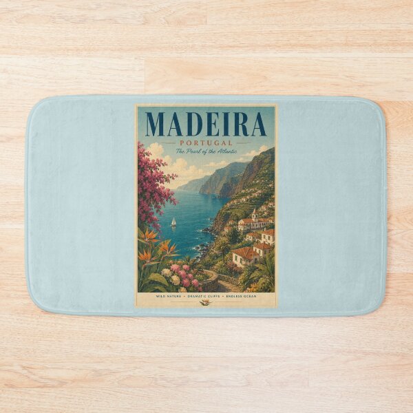 Item preview, Madeira Vintage Travel Poster – Portugal Atlantic Coast designed and sold by Sasas Design.