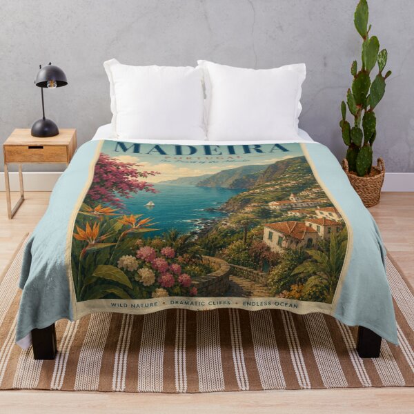 Item preview, Madeira Vintage Travel Poster – Portugal Atlantic Coast designed and sold by Sasas Design.