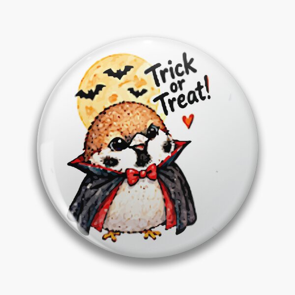 Item preview, Halloween Sparrow in a Dracula costume Fun Chibi Art designed and sold by countrymouse.