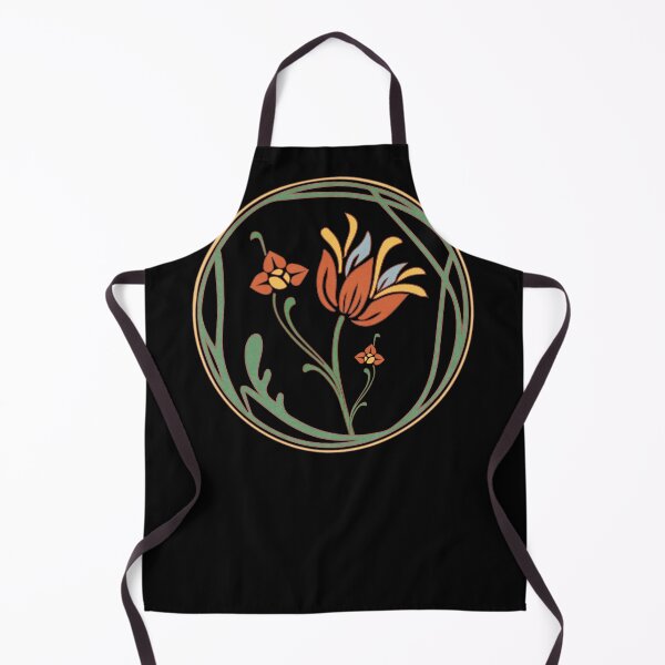 Item preview, Art Nouveau Vintage Floral Crest Orange and Sage Graphic designed and sold by alizye.