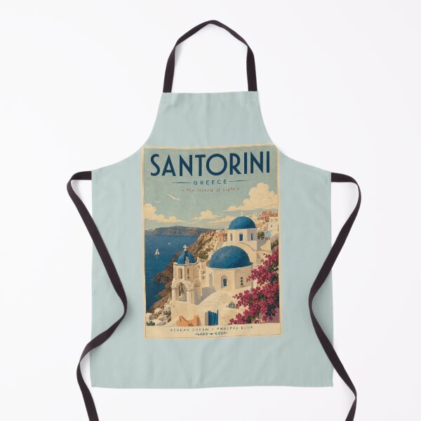 Item preview, Santorini Vintage Travel Poster – Greece Mediterranean Wall Art designed and sold by Sasas Design.
