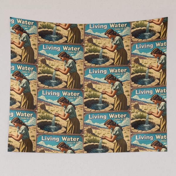 Item preview, Living Water - The Woman at the Well - John 4:10 designed and sold by scripturehood.