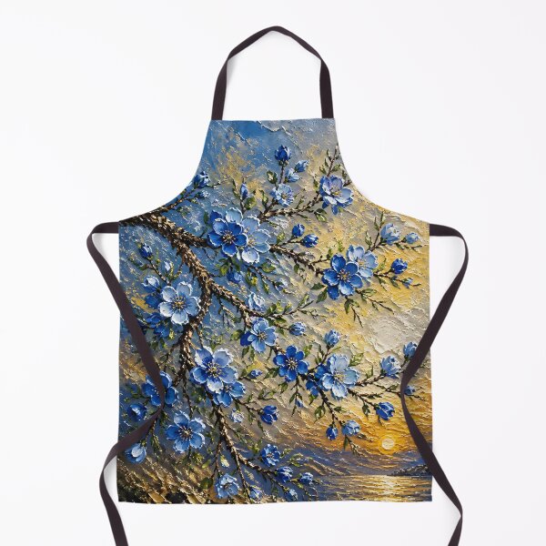 Item preview, Blue Cherry Blossoms Golden Sunset designed and sold by Serene Strokes Art.