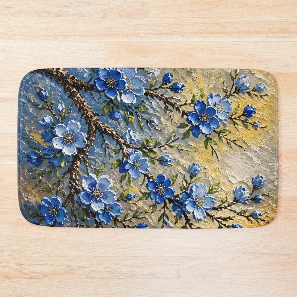 Item preview, Blue Cherry Blossoms Golden Sunset designed and sold by Serene Strokes Art.
