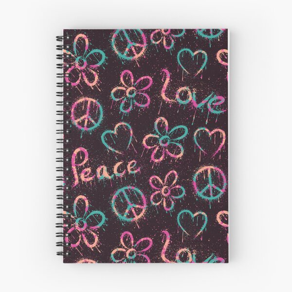 Item preview, Peace and Love Splatter Seamless Pattern designed and sold by CreativeDraws42.
