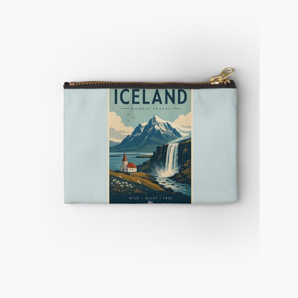 Item preview, Iceland Nordic Travel Poster – Vintage Scandinavian Landscape designed and sold by Sasas Design.