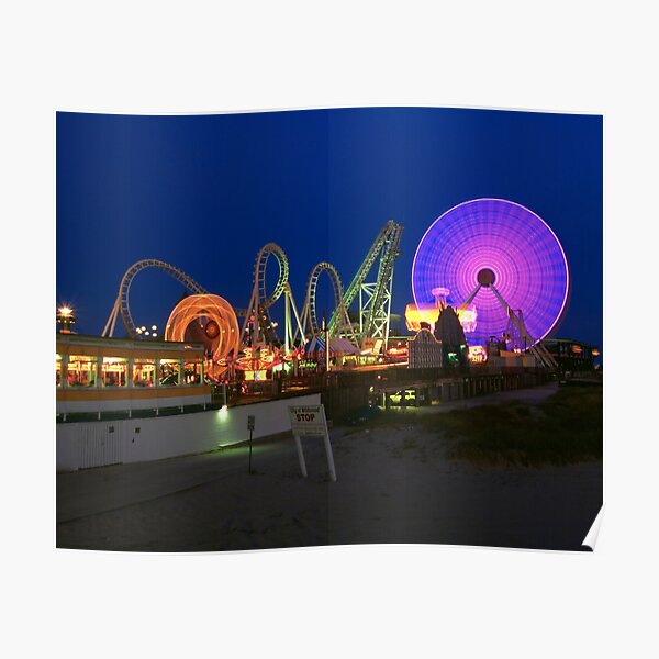 Large Waltzer Fun Fair Carnival Lights Music Photo Wall Poster Art Picture Print 