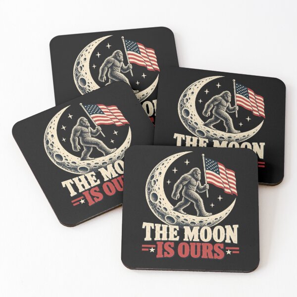 Item preview, Women's The Moon Is Ours American Flag USA Bigfoot Funny Patriotic T-Shirt designed and sold by Trendably.