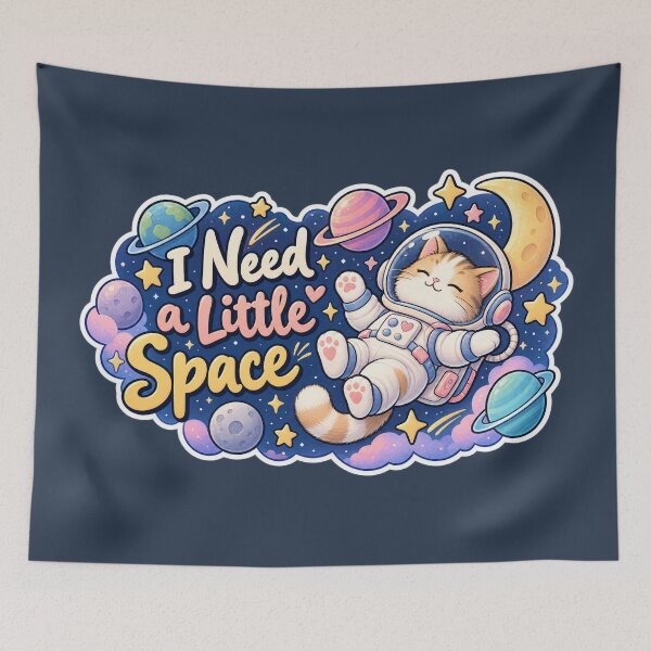 Item preview, I Need a Little Space – Funny Cat Astronaut designed and sold by Sasas Design.