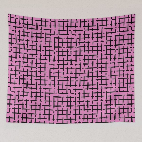 Item preview, Thick Black Broken Crosshatch on Light Pink designed and sold by KSimpson838.