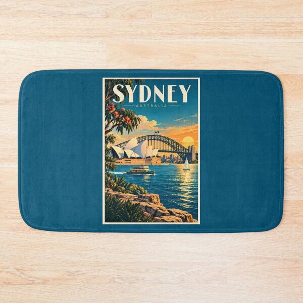Item preview, Sydney Australia Sunset Illustration Travel Art Vintage designed and sold by KrisSidDesigns.