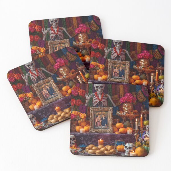 Item preview, Majestic Día de Muertos Ofrenda: Skeleton King, Golden Skull & Pan de Muerto designed and sold by VibranPalette.
