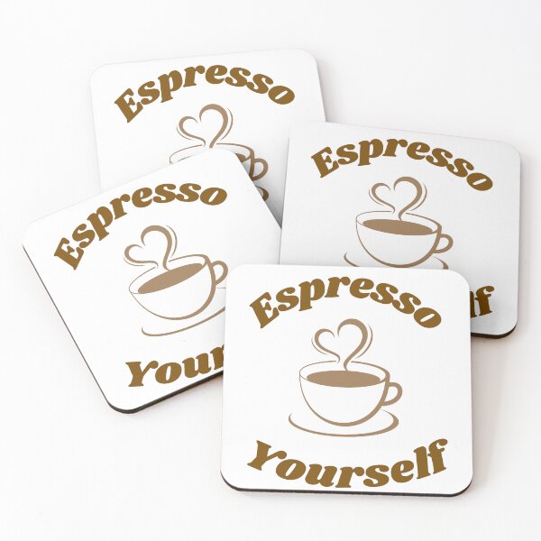 Item preview, Cute Espresso Yourself Coffee Pun Heart Latte Art designed and sold by Jelicint.