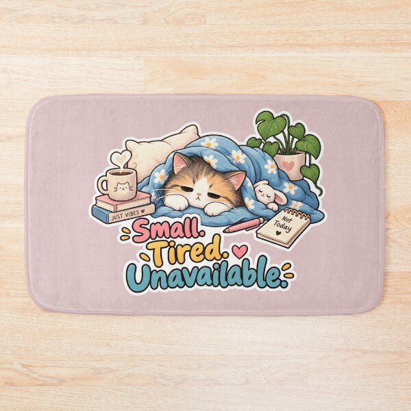 Item preview, Small Tired Unavailable – Funny Sleepy Cat designed and sold by Sasas Design.