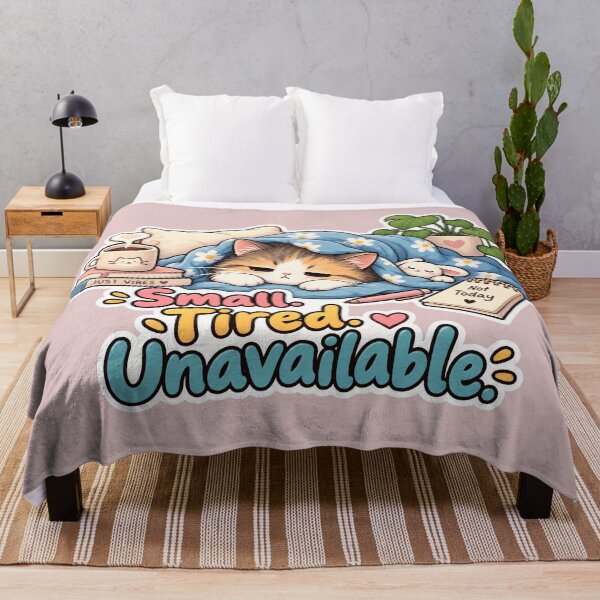 Item preview, Small Tired Unavailable – Funny Sleepy Cat designed and sold by Sasas Design.