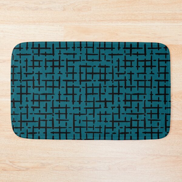 Item preview, Thick Black Broken Crosshatch on Dark Teal designed and sold by KSimpson838.