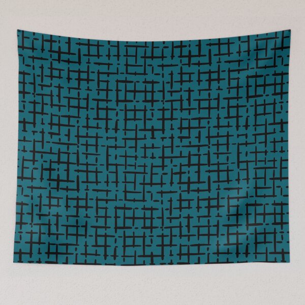 Item preview, Thick Black Broken Crosshatch on Dark Teal designed and sold by KSimpson838.
