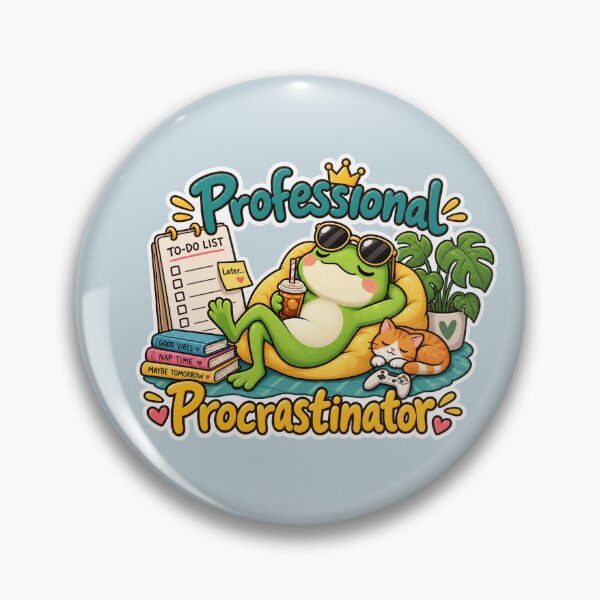 Item preview, Professional Procrastinator – Funny Lazy Frog designed and sold by Sasas Design.