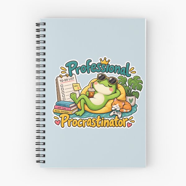 Item preview, Professional Procrastinator – Funny Lazy Frog designed and sold by Sasas Design.