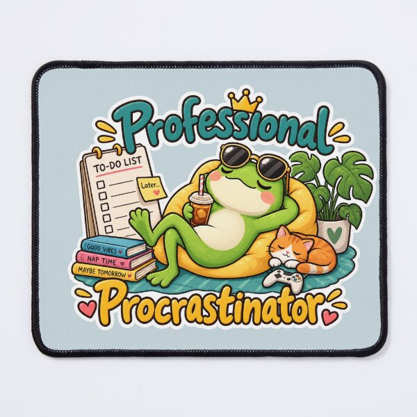 Item preview, Professional Procrastinator – Funny Lazy Frog designed and sold by Sasas Design.