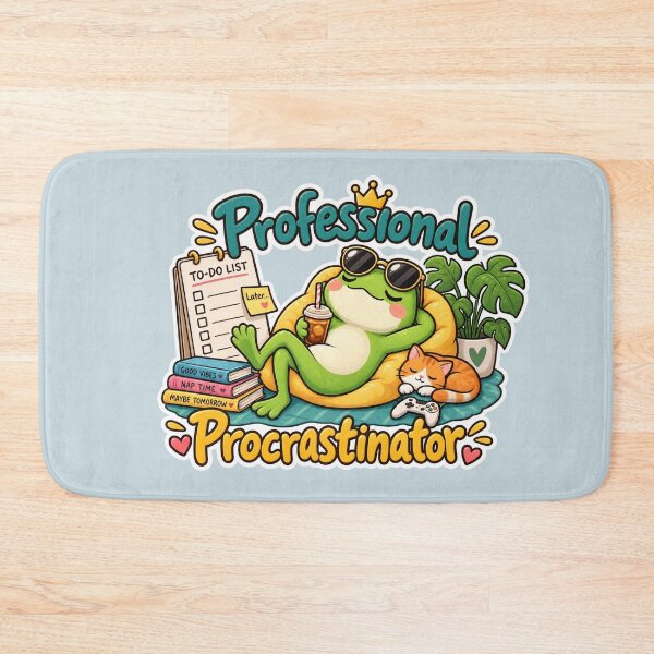Item preview, Professional Procrastinator – Funny Lazy Frog designed and sold by Sasas Design.
