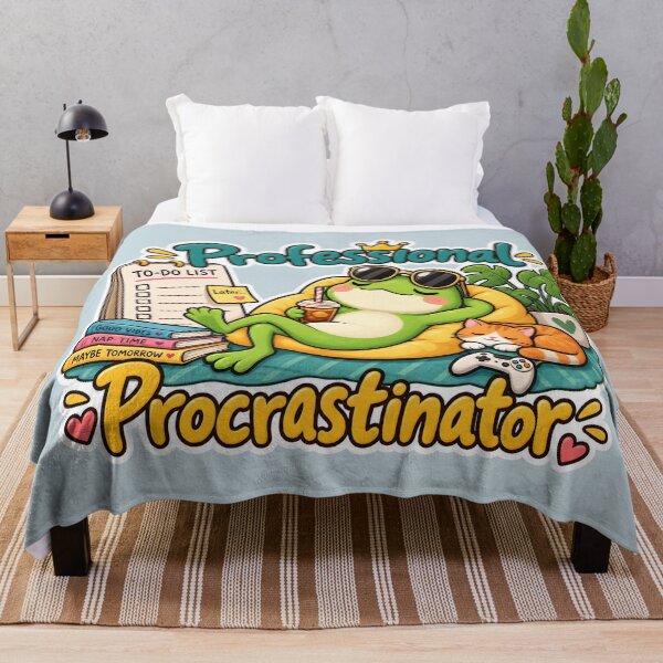 Item preview, Professional Procrastinator – Funny Lazy Frog designed and sold by Sasas Design.