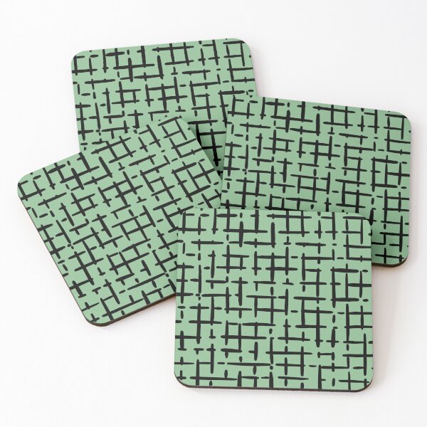 Item preview, Thick Black Broken Crosshatch on Light Green  designed and sold by KSimpson838.