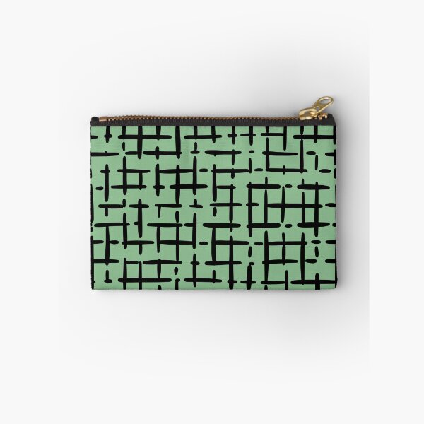 Item preview, Thick Black Broken Crosshatch on Light Green  designed and sold by KSimpson838.