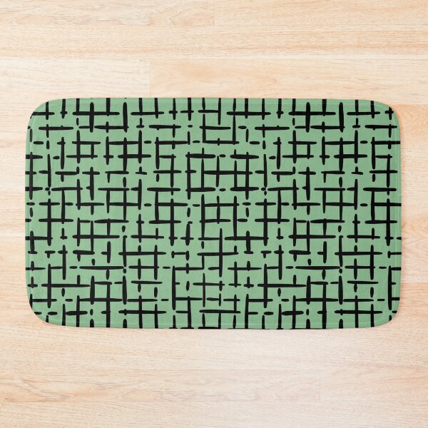 Item preview, Thick Black Broken Crosshatch on Light Green  designed and sold by KSimpson838.