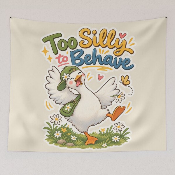 Item preview, Too Silly to Behave – Funny Goose designed and sold by Sasas Design.