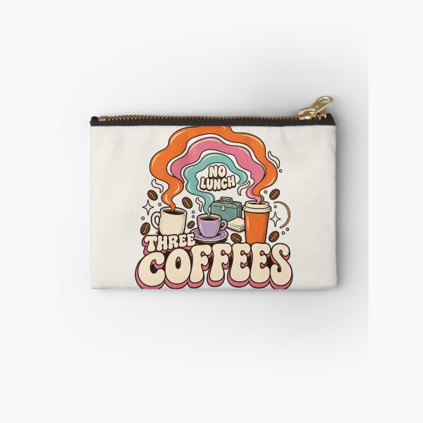Item preview, Three Coffees No Lunch – Groovy Retro Coffee Typography designed and sold by AmiGraph.