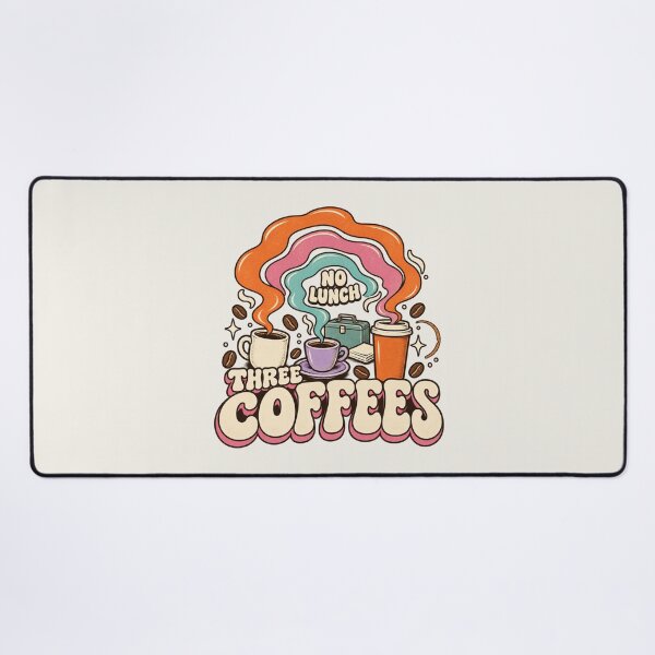 Item preview, Three Coffees No Lunch – Groovy Retro Coffee Typography designed and sold by AmiGraph.