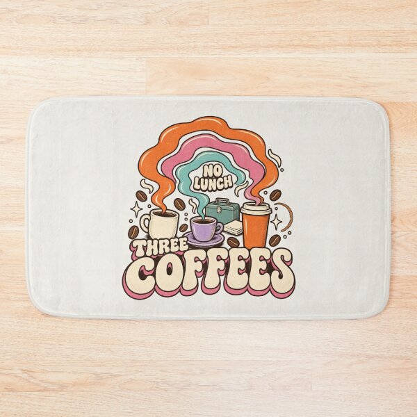 Item preview, Three Coffees No Lunch – Groovy Retro Coffee Typography designed and sold by AmiGraph.