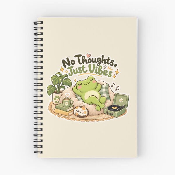 Item preview, No Thoughts, Just Vibes – Chill Frog designed and sold by Sasas Design.